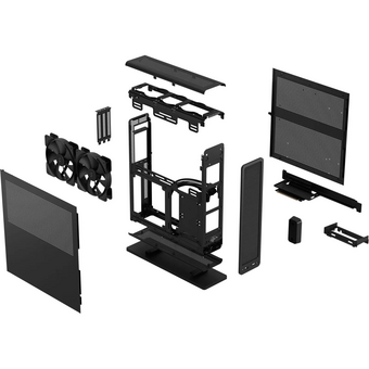  Корпус Fractal Design Ridge (FD-C-RID1N-11) без БП, 2x140mm, 2xUSB-A 3.2 + 1xUSB Type-C, SFX PSU Support, mITX Black 