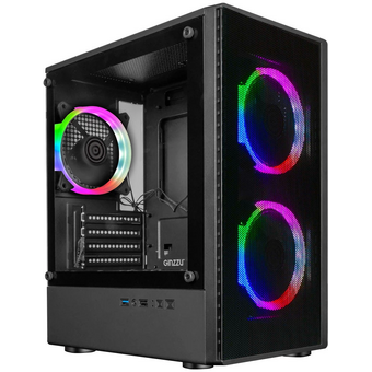  Корпус Ginzzu CL405 mATX Fan 3*12 FRGB (12RR4) передняя панель Сетка 