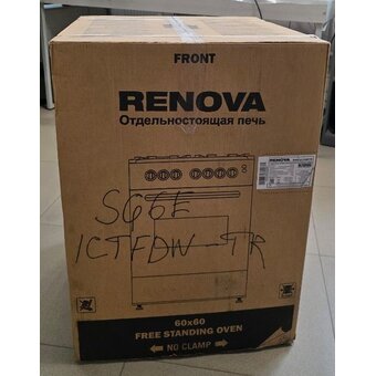  УЦ Кухонная плита RENOVA SG6E-ICTFDW-TR (плохая упаковка, малые царапины на ручке, непрокрас на стекле) 