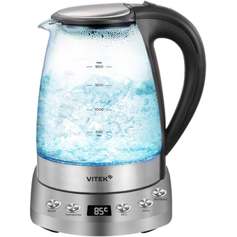  Электрочайник Vitek VT-WK1075 серебристый/черный 