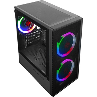  Корпус Ginzzu CL405 mATX Fan 3*12 FRGB (12RR4) передняя панель Сетка 