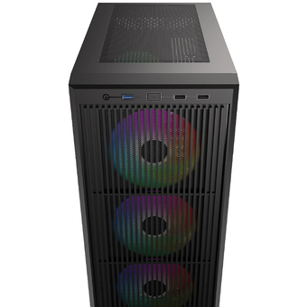 Корпус ID-Cooling Ware 300 ARGB Black mATX/win TG/ 4 fans/ Type C/ CPU 160mm/ GPU 320mm/ no PSU 
