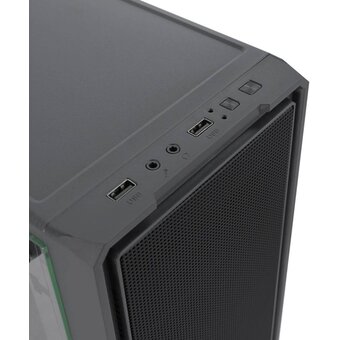  Корпус Ginzzu B172 2*USB 2.0,AU Fan 2*12 LED (12LB33) боковая панель стекло передняя сетка 