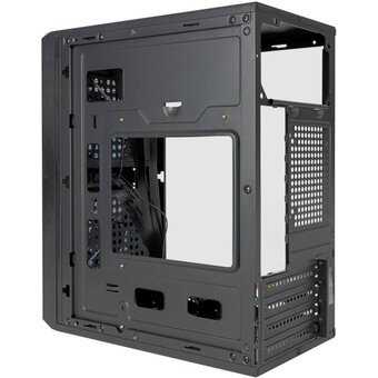  Корпус Ginzzu B172 2*USB 2.0,AU Fan 2*12 LED (12LB33) боковая панель стекло передняя сетка 