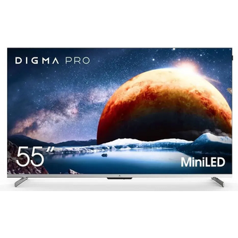  Телевизор QLED Digma Pro 55" Mini LED 55Q Google TV Frameless серебристый 