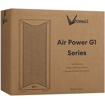  Корпус Formula V Line Air Power G1 Black, ATX, USB3.0*1, USB2.0*2, Front 3x120mm ARGB, Rear 1x120mm ARGB 