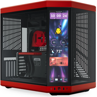  Корпус HYTE Y70 Touch Infinite (CS-HYTE-Y70TTI-RB), без БП, Midi-Tower, TG, LCD, no fans, 2xUSB-A 3.2, 1xUSB Type-C, E-ATX, ATX, mITX Black 