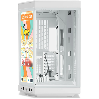  Корпус HYTE Y70 Touch Infinite (CS-HYTE-Y70TTI-WW), без БП, Midi-Tower, TG, LCD, no fans, 2xUSB-A 3.2, 1xUSB Type-C, E-ATX, ATX, mITX Whitr 