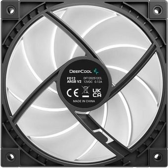  Вентилятор Deepcool FD12 V2 ARGB (R-FD12ARGBV2-BKAPN1-G) 120х120x25 черный 4-pin 26.57дБ Ret 