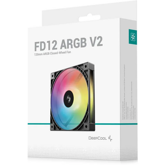  Вентилятор Deepcool FD12 V2 ARGB (R-FD12ARGBV2-BKAPN1-G) 120х120x25 черный 4-pin 26.57дБ Ret 
