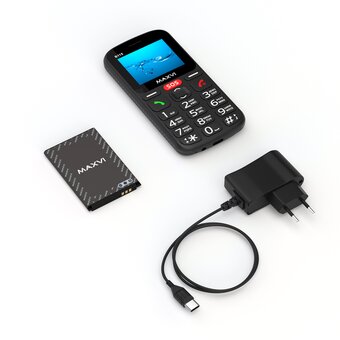  Мобильный телефон Maxvi B115 черный 