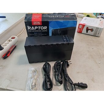  УЦ ИБП Powercom Raptor RPT-600AP SE2M 360Вт 600ВА черный (плохая упаковка, б/у, нет документации, ремонт силовой части) 