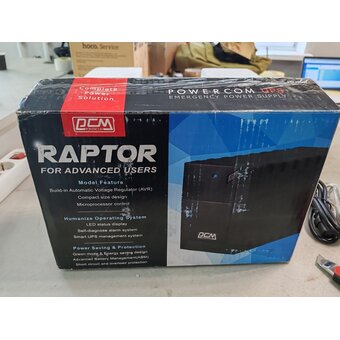  УЦ ИБП Powercom Raptor RPT-600AP SE2M 360Вт 600ВА черный (плохая упаковка, б/у, нет документации, ремонт силовой части) 