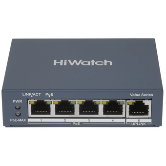  Коммутатор неуправляемый HiWatch DS-S504GP 