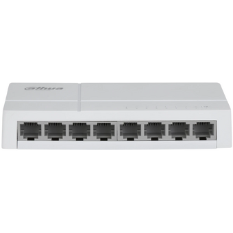  Коммутатор Dahua DH-SF1008L 8 портов до 100Мбит.с/коммутация до 1.6Гбит.с/неуправляемый/Plug & Play/белый 