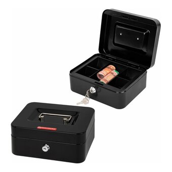  Ящик для денег BRAUBERG 291350 90х160х200мм, ключевой замок, черный 