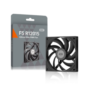  Кулер PcCooler F5 R12015 BK (120x120x15mm, 4-pin PWM, 68CFM, 35dBA, 2200RPM, Black) 