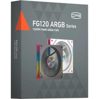  Кулер PcCooler FG120R ARGB WH Reverse (120x120x25mm, 4-pin PWM, 54CFM, 28.4dBA, 1800RPM, White) 
