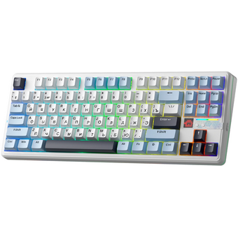  Клавиатура AULA F87Pro V2 Бело-сине-тёмно-пурпурный Star Vector свитчи РУС 