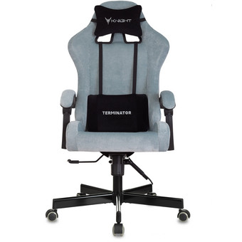  Кресло игровое Knight Terminator Light-28 серо-голубой крестов. металл 