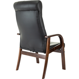  Кресло Бюрократ T-9928Walnut-CF черный кожа на ножках дерево 