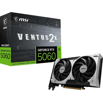  Видеокарта MSI Nvidia GeForce RTX 5060 Ventus 2X 8ГБ (RTX 5060 8G Ventus 2X V1), GDDR7, Ret 