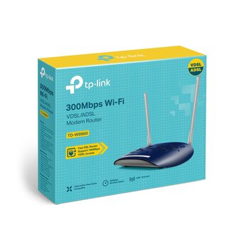  Wi-Fi роутер TP-Link TD-W9960 N300 с модемом VDSL/ADSL, до 300Мбит/с на 2,4ГГц, VDSL до 100Мбит/с 