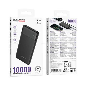  Аккумулятор внешний резервный BOROFONE BJ88 Clever power bank 10000mAh черный 