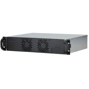  Корпус Procase RU230-B-0 2U front/rear-access rack, черный, без блока питания, глубина 300мм, MB 12"x9.6" 