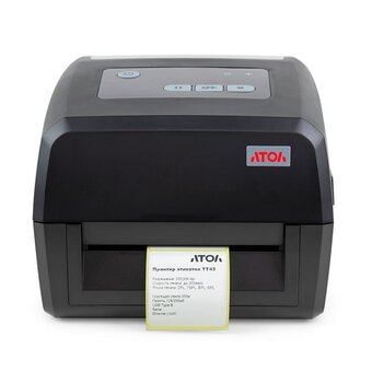  Термопринтер Атол TT43 (60105) 203dpi 152мм/с/USB/RS232/Eth для печ.накл черный 