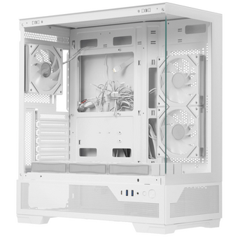  Корпус SAMA V43 White (V43-WHADA6X1-GL) без БП, Midi-Tower, TG, 6x120mm ARGB, 2xUSB 3.0 + 1xUSB 3.2 Type-C, ATX, mITX 