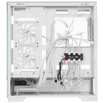  Корпус SAMA V43 White (V43-WHADA6X1-GL) без БП, Midi-Tower, TG, 6x120mm ARGB, 2xUSB 3.0 + 1xUSB 3.2 Type-C, ATX, mITX 