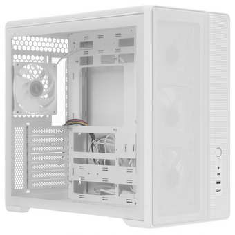  Корпус SAMA S50 White (S50-WHAGA4X1-GL) без БП, Midi-Tower, TG, 4x120mm ARGB, 2xUSB 3.0 + 1xUSB 3.2 Type-C, ATX, mITX 