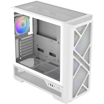  Корпус SAMA S41 White (S41-WHAMA4X1-GL) без БП, Midi-Tower, TG, 4x120mm ARGB, 2xUSB 3.0 + 1xUSB 3.2 Type-C, ATX, mITX 