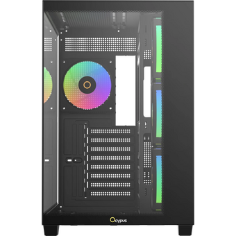 Корпус Ocypus Gamma C74 BK ARGB Black (Gamma-C74-BKD400XX-GL) без БП, Midi-Tower, TG, 4x120mm 2xUSB-A 3.0 + 1xUSB-C 3.1, ATX, mITX 