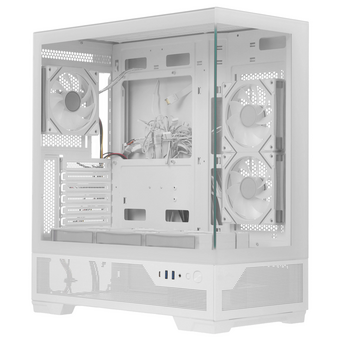  Корпус SAMA V43 White (V43-WHADA6X1-GL) без БП, Midi-Tower, TG, 6x120mm ARGB, 2xUSB 3.0 + 1xUSB 3.2 Type-C, ATX, mITX 