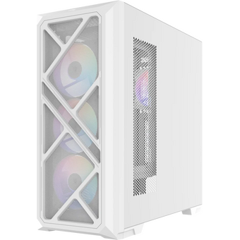  Корпус SAMA S41 White (S41-WHAMA4X1-GL) без БП, Midi-Tower, TG, 4x120mm ARGB, 2xUSB 3.0 + 1xUSB 3.2 Type-C, ATX, mITX 