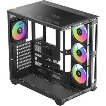  Корпус Ocypus Gamma C74 BK ARGB Black (Gamma-C74-BKD400XX-GL) без БП, Midi-Tower, TG, 4x120mm 2xUSB-A 3.0 + 1xUSB-C 3.1, ATX, mITX 