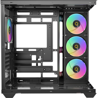  Корпус Ocypus Gamma C74 BK ARGB Black (Gamma-C74-BKD400XX-GL) без БП, Midi-Tower, TG, 4x120mm 2xUSB-A 3.0 + 1xUSB-C 3.1, ATX, mITX 