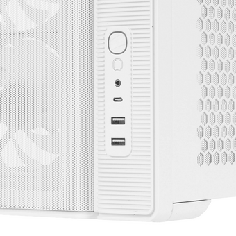  Корпус SAMA S50 White (S50-WHAGA4X1-GL) без БП, Midi-Tower, TG, 4x120mm ARGB, 2xUSB 3.0 + 1xUSB 3.2 Type-C, ATX, mITX 