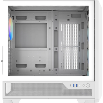  Корпус SAMA S41 White (S41-WHAMA4X1-GL) без БП, Midi-Tower, TG, 4x120mm ARGB, 2xUSB 3.0 + 1xUSB 3.2 Type-C, ATX, mITX 