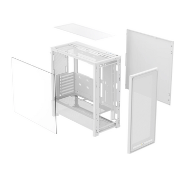  Корпус Ocypus Delta C70 WH White (Delta-C70-WHG000XX-GL) без БП, Midi-Tower, TG, no fans, 2xUSB-A 3.0 + 1xUSB-C 3.1, E-ATX, ATX 