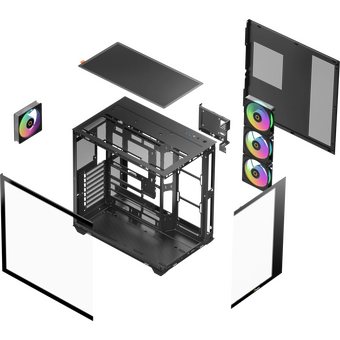  Корпус Ocypus Gamma C74 BK ARGB Black (Gamma-C74-BKD400XX-GL) без БП, Midi-Tower, TG, 4x120mm 2xUSB-A 3.0 + 1xUSB-C 3.1, ATX, mITX 