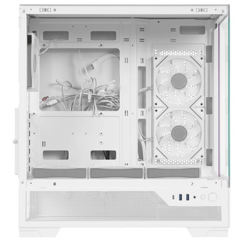  Корпус SAMA V43 White (V43-WHADA6X1-GL) без БП, Midi-Tower, TG, 6x120mm ARGB, 2xUSB 3.0 + 1xUSB 3.2 Type-C, ATX, mITX 
