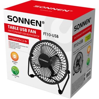  Вентилятор настольный SONNEN FT10-USB черный 