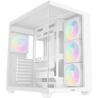  Корпус Ocypus Gamma C74 WH ARGB White (Gamma-C74-WHD400XX-GL) без БП, Midi-Tower, TG, 4x120mm 2xUSB-A 3.0 + 1xUSB-C 3.1, ATX, mITX 