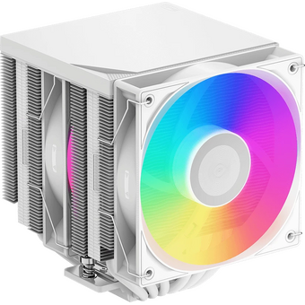  Кулер PcCooler RT620Pro TC ARGB WH White (265W, 4-pin PWM, 157.5mm, Al/Cu, 6x6mm, 2x120mm, 73.32CFM, 34.9dBA, 2200RPM, S 1851/1700) 