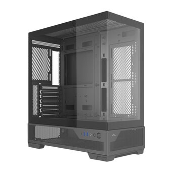  Корпус SAMA V43E Black (V43E-BKADA0X1-GL) без БП, Midi-Tower, TG, no fans, 2xUSB 3.0 + 1xUSB 3.2 Type-C, ATX, mITX 