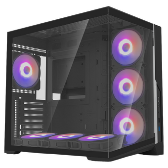  Корпус ZALMAN D40, ATX, Black, Window, 1xCombo (2.5'' or 3.5''), 2x2.5'', 2x3.5'', 1xUSB Type-C, 1xUSB3.0, Side 3x120 ARGB, Bottom 3x120 ARGB 