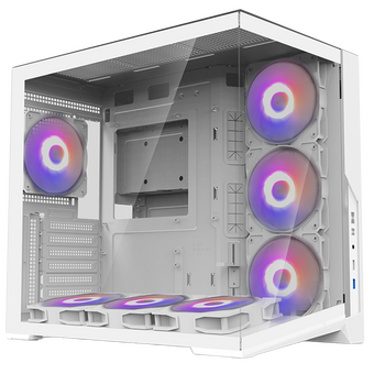  Корпус ZALMAN D40, ATX, White, Window, 1xCombo (2.5'' or 3.5''), 2x2.5'', 2x3.5'', 1xUSB Type-C, 1xUSB3.0, Side 3x120 ARGB, Bottom 3x120 ARGB 